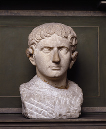 Romersk portræt, antik marmorbuste med restaureringsarbejde, H 1440