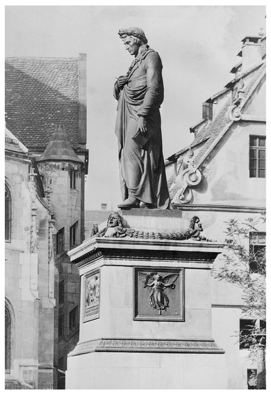 Friedrich Schiller på Schillerplatz i Stuttgart, bronzestatue