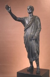 Aulus Metellus, etruskisk bronze statue, Museo Archeologico Firenze